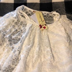 Girls Lace Tank with attached poncho top size Med